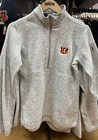 Antigua Cincinnati Bengals Womens Oatmeal Logo Fortune Qtr Zip