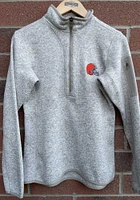 Antigua Cleveland Browns Womens Oatmeal Fortune Design Qtr Zip