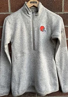 Antigua Cleveland Browns Womens Oatmeal Fortune Design Qtr Zip