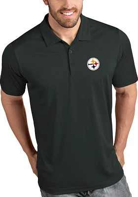 Antigua Pittsburgh Steelers Mens Grey Tribute Short Sleeve Polo