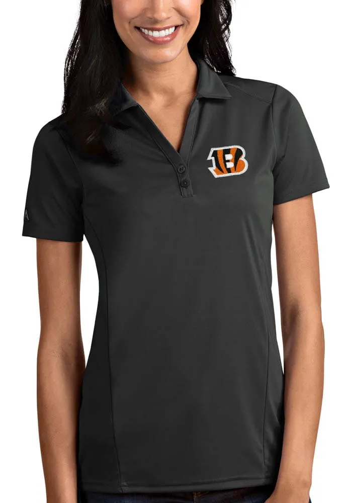 Antigua Cincinnati Bengals Womens Tribute Short Sleeve Polo Shirt