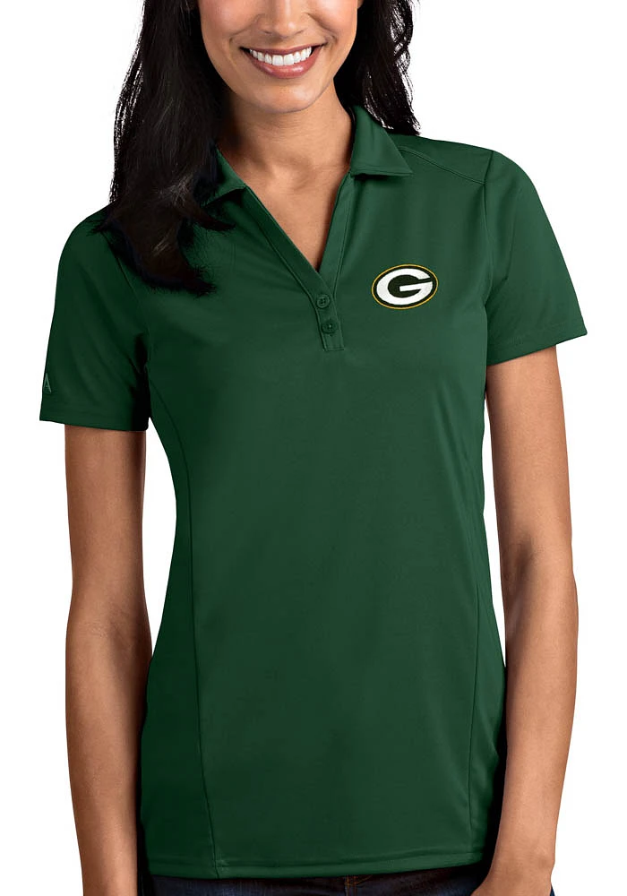 Antigua Green Bay Packers Womens Tribute Short Sleeve Polo Shirt