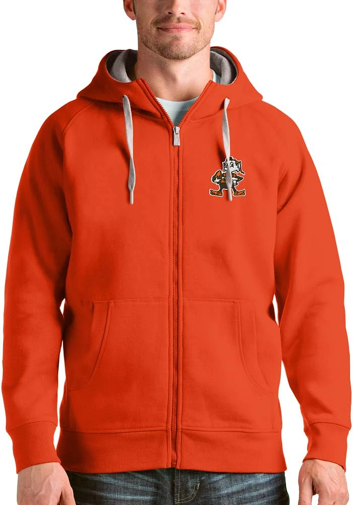 Antigua Cleveland Browns Mens Orange Victory Long Sleeve Full Zip Jacket