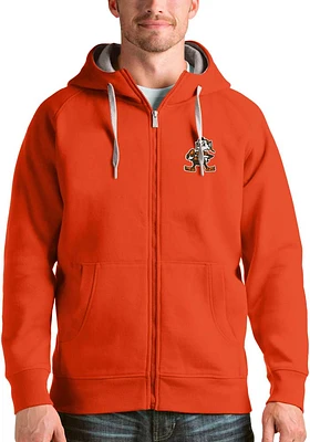 Antigua Cleveland Browns Mens Orange Victory Long Sleeve Full Zip Jacket
