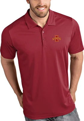 Antigua Iowa State Cyclones Mens Cardinal Tribute Short Sleeve Polo