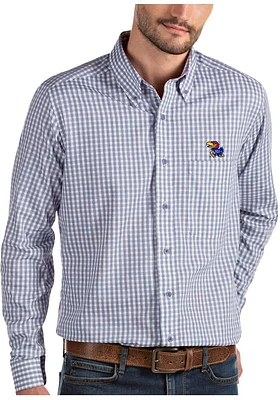 Antigua Kansas Jayhawks Mens Structure Long Sleeve Dress Shirt