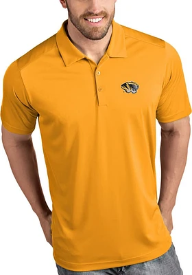Antigua Missouri Tigers Mens Gold Tribute Short Sleeve Polo