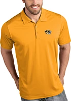 Antigua Missouri Tigers Mens Gold Tribute Short Sleeve Polo