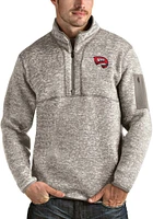 Antigua Western Kentucky Hilltoppers Mens Oatmeal Fortune Long Sleeve Qtr Zip Pullover