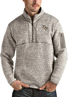Antigua UCF Knights Mens Oatmeal Fortune Long Sleeve Qtr Zip Pullover