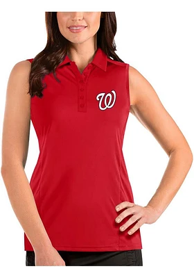 Antigua Washington Nationals Womens Tribute Sleeveless Polo Shirt