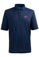 Antigua St Louis Cardinals Mens Navy Blue Pique Short Sleeve Polo