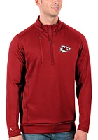 Antigua Kansas City Chiefs Mens Red Generation Style Long Sleeve Qtr Zip Pullover
