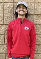 Antigua Kansas City Chiefs Mens Red Generation Style Long Sleeve Qtr Zip Pullover