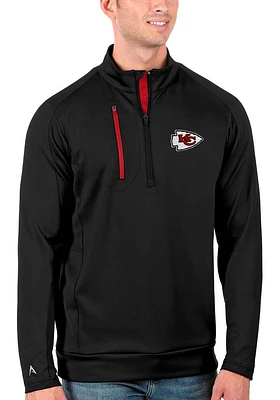 Antigua Kansas City Chiefs Mens Black Generation Edition Long Sleeve Qtr Zip Pullover