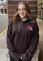 Antigua Cleveland Browns Mens Brown Generation Long Sleeve Qtr Zip Pullover