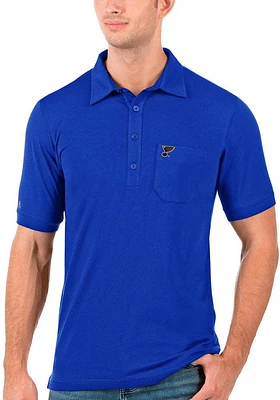 Antigua St Louis Blues Mens Blue Memento Short Sleeve Polo