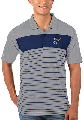 Antigua St Louis Blues Mens Navy Blue Contest Short Sleeve Polo
