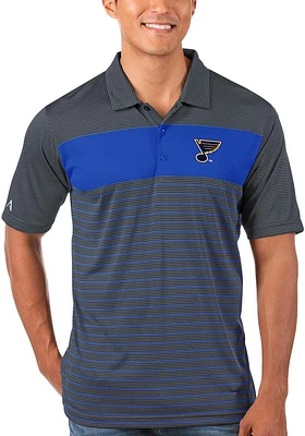 Antigua St Louis Blues Mens Blue Contest Short Sleeve Polo
