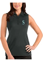 Antigua Seattle Mariners Womens Grey Tribute Sleeveless Polo Shirt