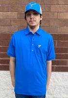 Antigua St Louis Blues Mens Blue Memento Logo Short Sleeve Polo