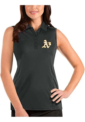 Antigua Oakland Athletics Womens Tribute Sleeveless Polo Shirt