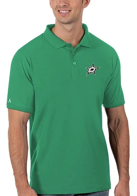 Antigua Dallas Stars Mens Kelly Green Legacy Pique Short Sleeve Polo