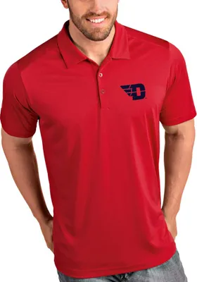 Antigua Dayton Flyers Mens Red Tribute Short Sleeve Polo