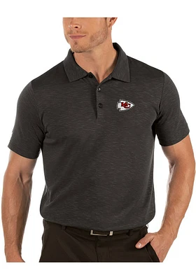 Antigua Kansas City Chiefs Mens Black Fade Short Sleeve Polo