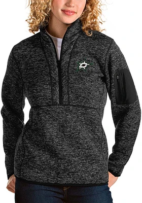 Antigua Dallas Stars Womens Black Fortune Qtr Zip