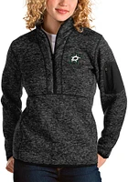 Antigua Dallas Stars Womens Black Fortune Qtr Zip