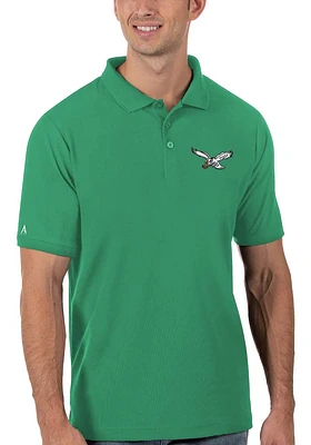Antigua Philadelphia Eagles Mens Kelly Green Legacy Pique Short Sleeve Polo