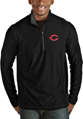 Antigua Cincinnati Reds Mens Black Tempo Long Sleeve 1/4 Zip Pullover