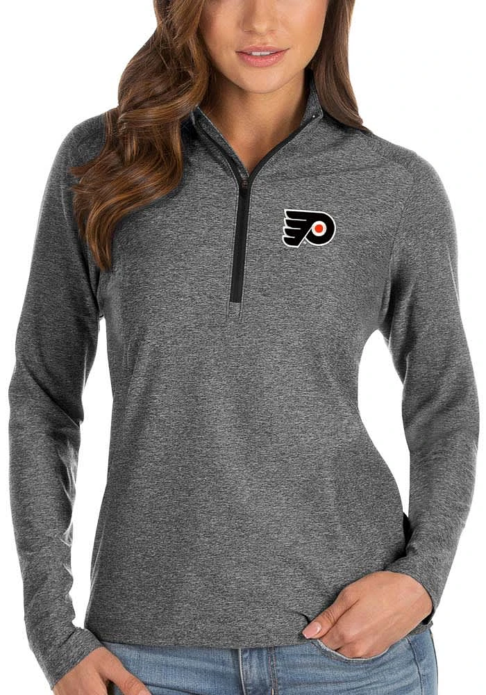 Antigua Philadelphia Flyers Womens Black Spirit Qtr Zip Pullover