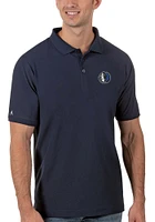 Antigua Dallas Mavericks Mens Navy Blue Legacy Pique Short Sleeve Polo