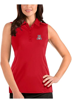 Antigua Arizona Wildcats Womens Red Tribute Sleeveless Polo Shirt