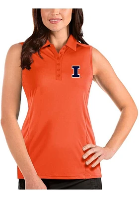 Antigua Illinois Fighting Illini Womens Tribute Sleeveless Polo Shirt