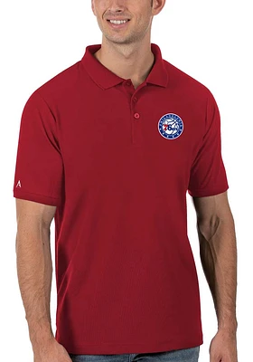 Antigua Philadelphia 76ers Mens Legacy Pique Short Sleeve Polo