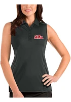 Antigua Ole Miss Rebels Womens Grey Tribute Sleeveless Polo Shirt