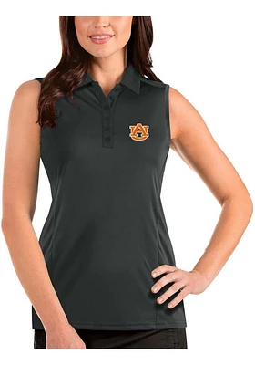 Antigua Auburn Tigers Womens Grey Tribute Sleeveless Polo Shirt