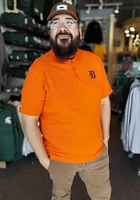 Antigua Detroit Tigers Mens Orange Legacy Pique Short Sleeve Polo