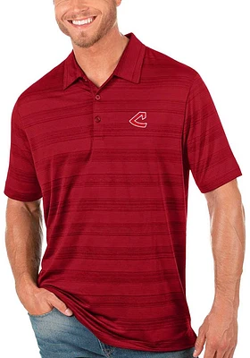 Antigua Cleveland Guardians Mens Red Compass Short Sleeve Polo