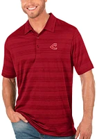 Antigua Cleveland Guardians Mens Red Compass Short Sleeve Polo