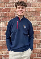 Antigua Kansas Jayhawks Mens Navy Blue Generation Long Sleeve Qtr Zip Pullover