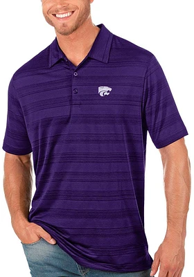 Antigua K-State Wildcats Mens Compass Tonal Stripe Short Sleeve Polo