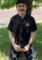 Antigua Wichita State Shockers Mens Black Compass Tonal Stripe Short Sleeve Polo