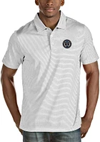 Antigua Philadelphia Union Mens White Quest Short Sleeve Polo