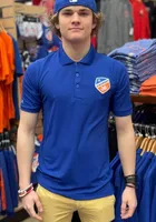 Antigua FC Cincinnati Mens Blue Legacy Pique Short Sleeve Polo