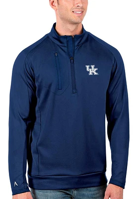 Antigua Kentucky Wildcats Mens Blue Generation Long Sleeve Qtr Zip Pullover