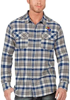 Antigua Kansas Jayhawks Mens Blue Ease Flannel Long Sleeve Dress Shirt